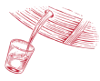An illustration symbol in red representing the Maker's Mark classic finish