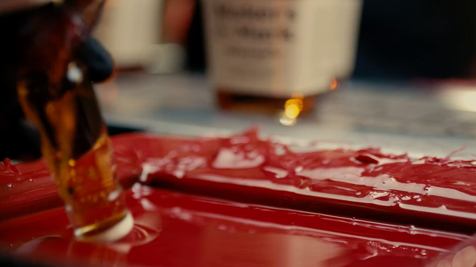 Hand-Dripped Video Red wax in Distillery Whisky Maker's Mark
