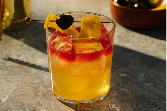 Glass Red Layer Cherry Ice Outdoor Table Maker’s Mark