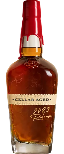A photo of the Maker's Mark Cellar Aged bourbon whisky bottle.