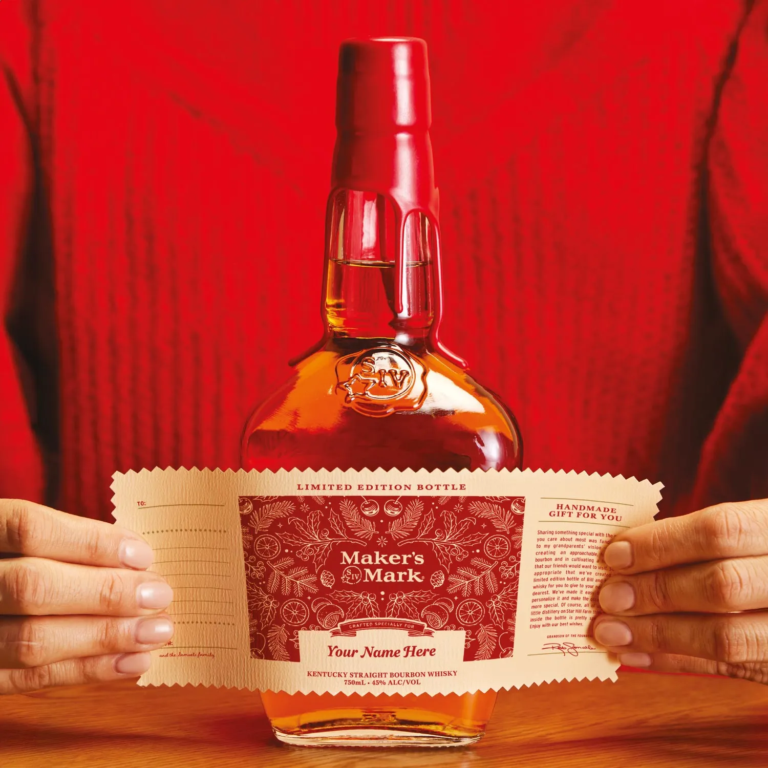 Personalized Label Chirstmas Gifting Edition Whisky Makers Mark