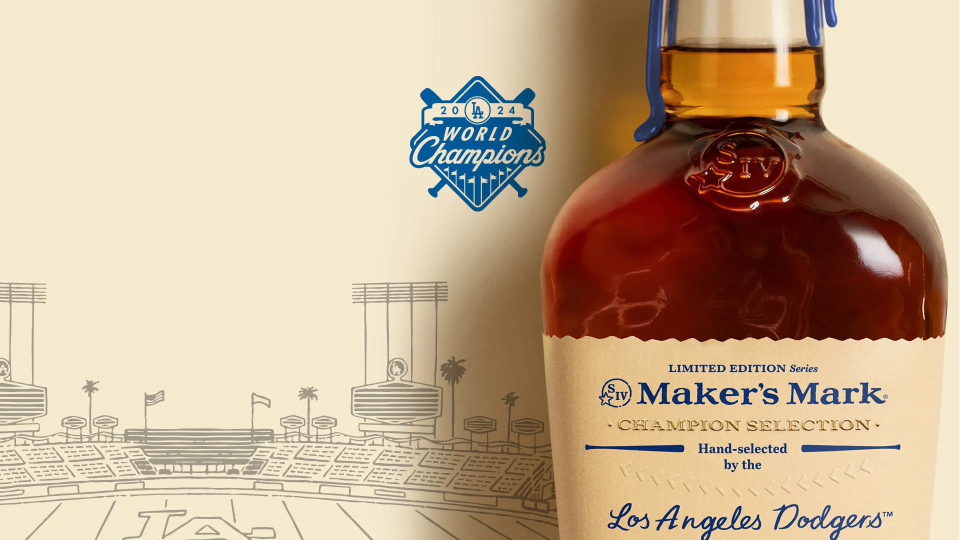 Champion Selection Limited Edition Series with LA Dodgers Bourbon Whisky Maker's Mark