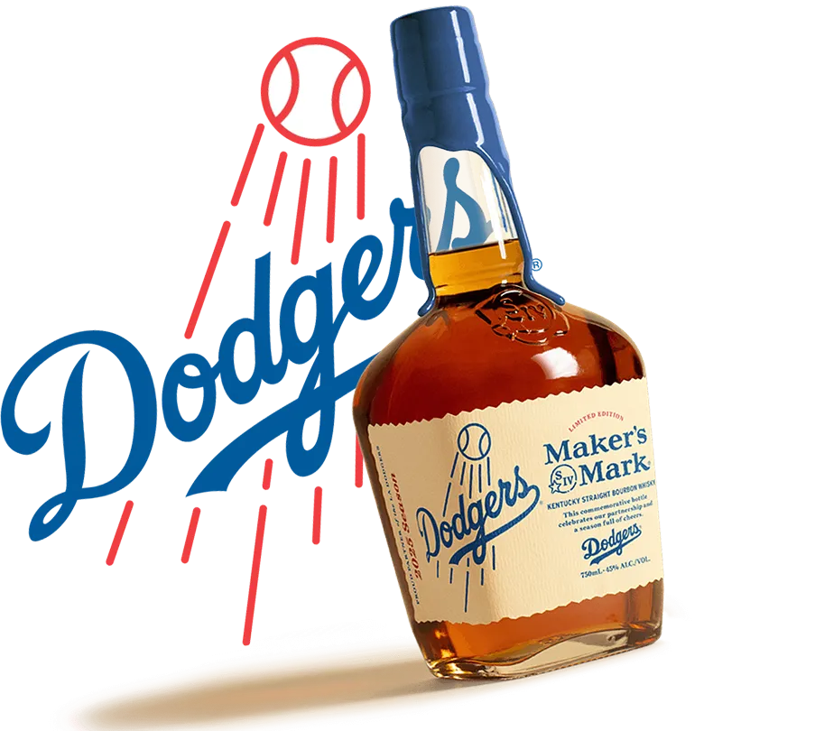 Classic Bourbon Limited Edition LA Dodgers Bourbon Bottle 2025 Maker's Mark