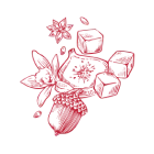 An illustration symbol in red representing the Maker's Mark 101 aroma.