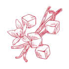 An illustration symbol in red representing the Maker's Mark 101 taste.