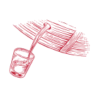 An illustration symbol in red representing the Maker's Mark 46 finish.