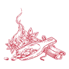 An illustration symbol in red representing the Maker's Mark 46 taste.